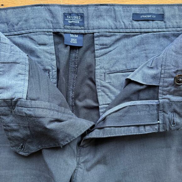 Gap Men's Gray Tailored Straight Fit Khaki Chino Pants Size 32x34 Casual Preppy - Picture 2 of 8